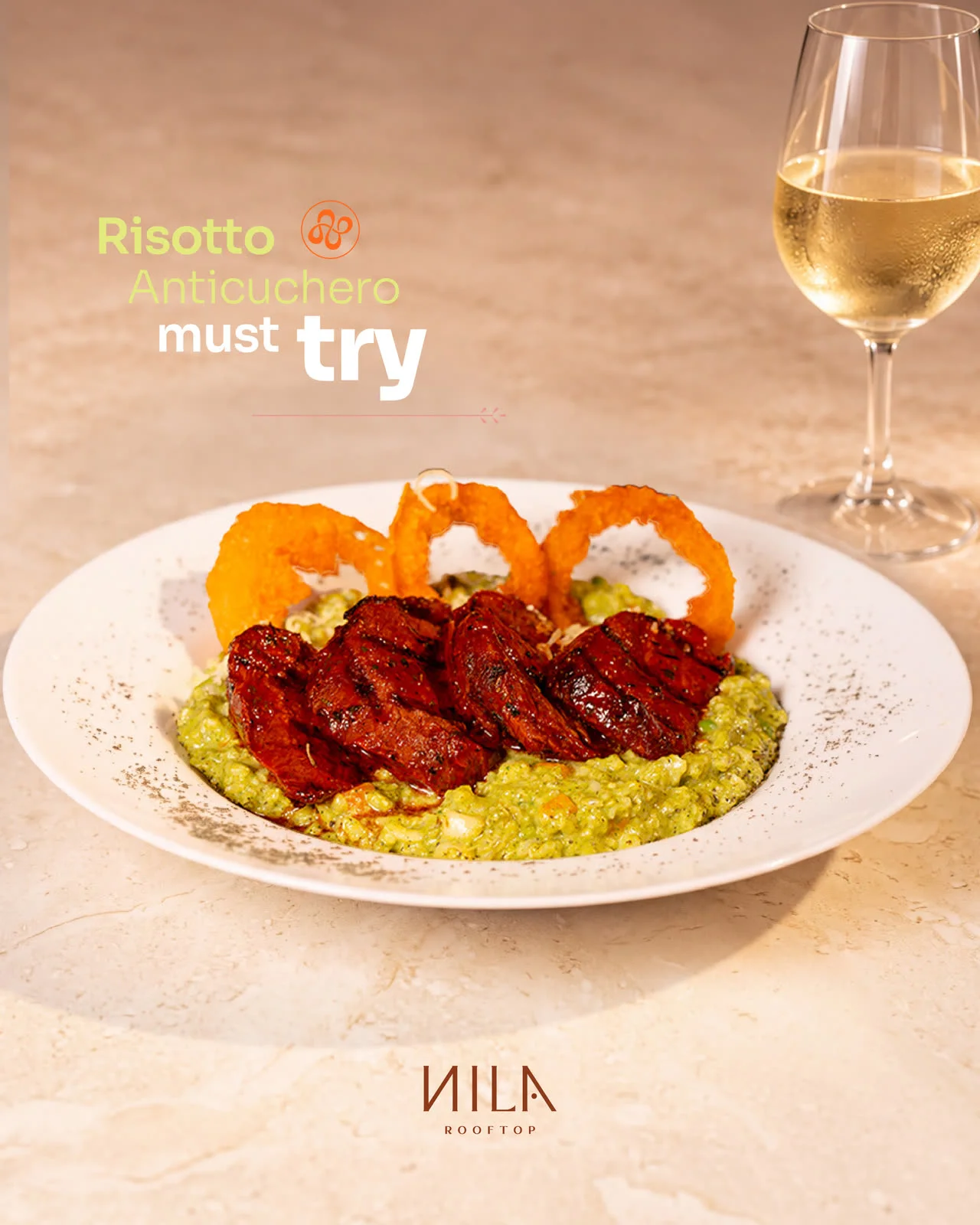 Risotto anticuchero de NILA ROOFTOP